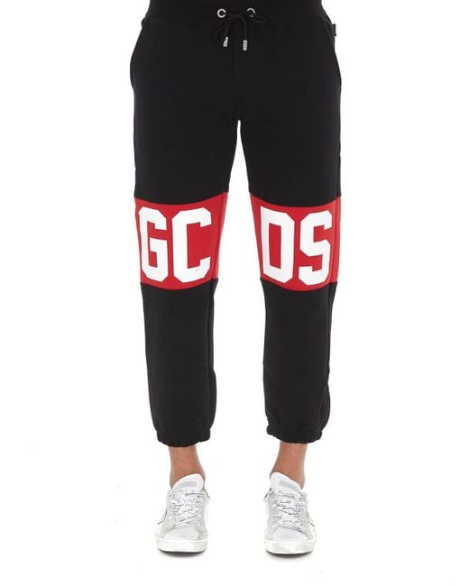 Gcds Black Logo Print Track Pants for men