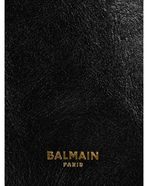 Balmain Black Shuffle Leather Shoulder Medium Bag