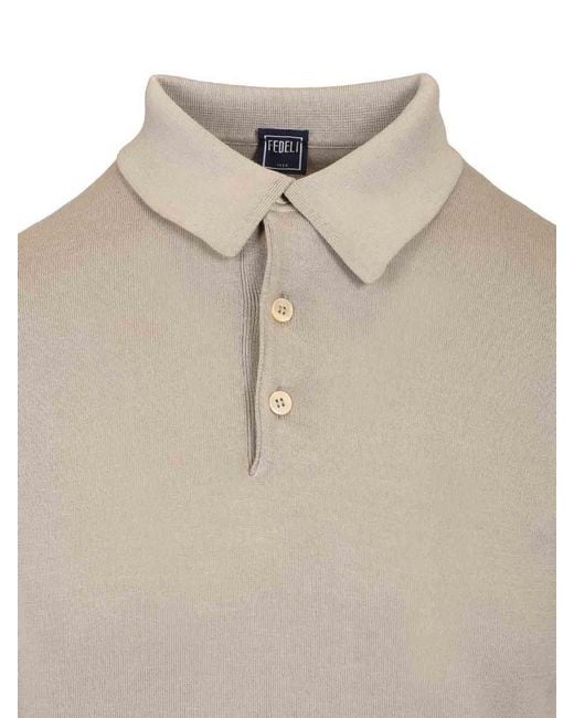 Fedeli Natural Short-Sleeved Polo Shirt for men
