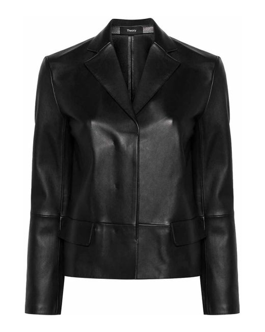 Theory Black Leather Jacket