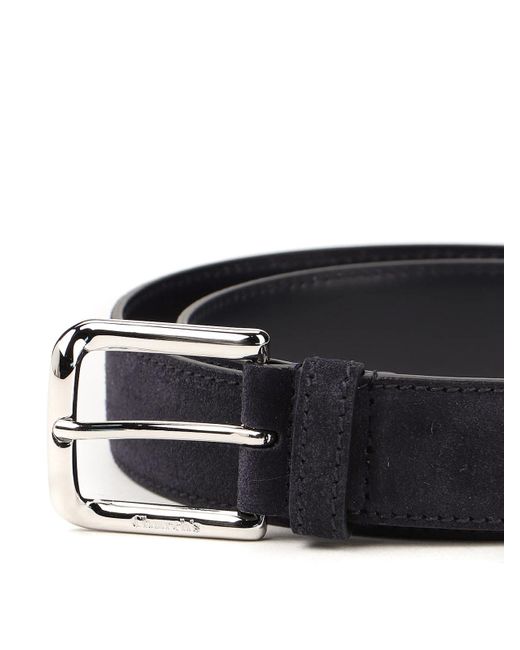 Church's Blue Square Buckle Suede Belt for men