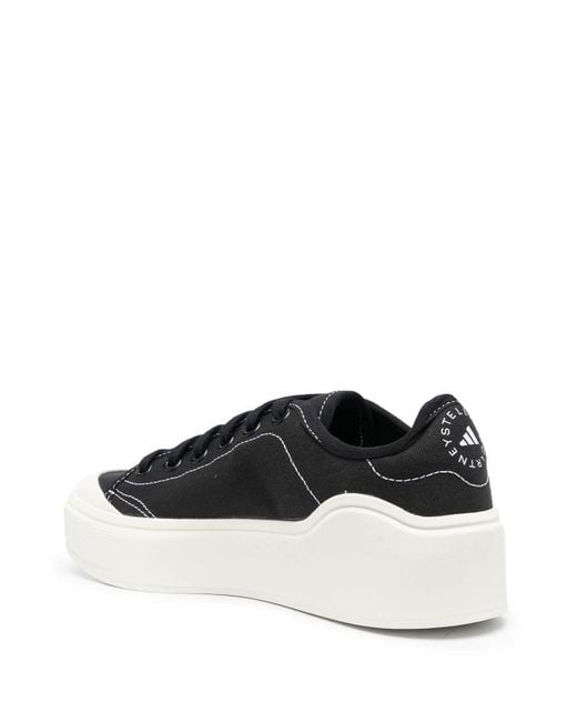 Adidas By Stella McCartney Black Court Cotton Sneakers