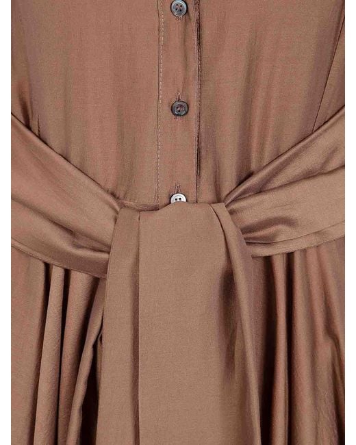 DR. HOPE Brown Long Round Dress