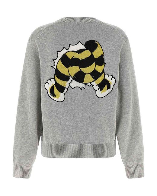KENZO Gray Wild Tiger' Sweater