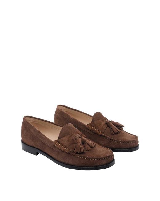 Stuart Weitzman Brown Lottie Tassel Loafers
