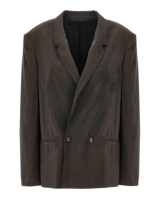 Lemaire Black Double-breasted Blazer