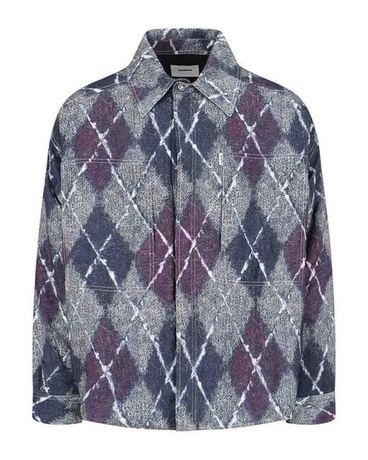 Bonsai Blue Diamond Shirt Jacket for men
