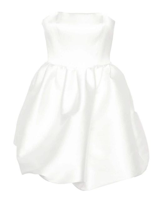 P.A.R.O.S.H. White Papavero Balloon Mini Dress