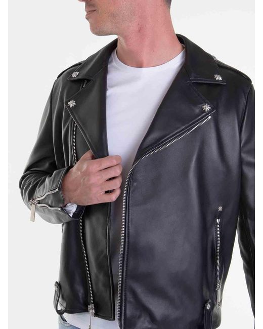 John Richmond Blue Notched Lapel Zip Jacket for men