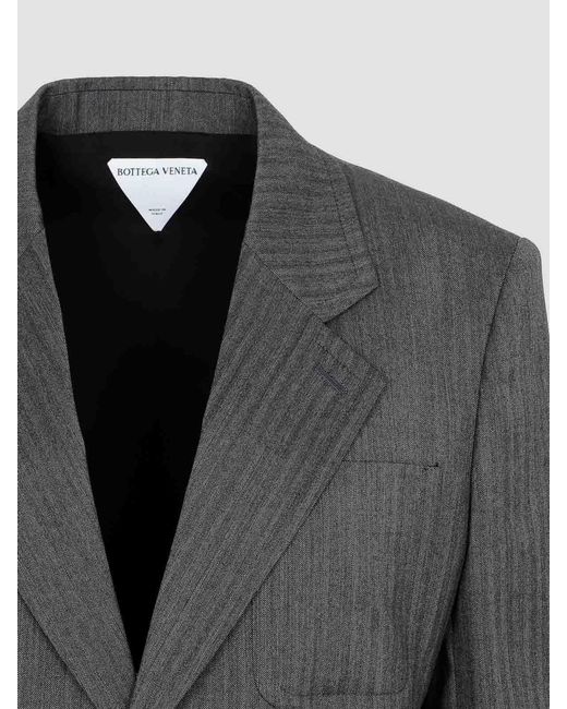 Bottega Veneta Black Wool Chevron Jacket