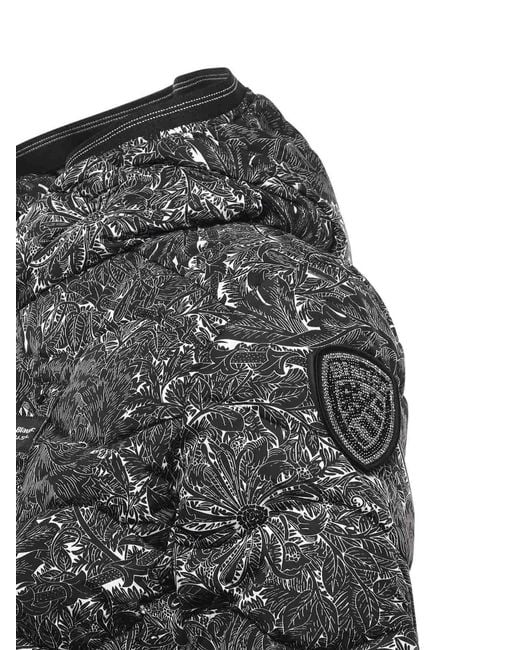 Blauer Gray Camellia Wave-Print Down Jacket