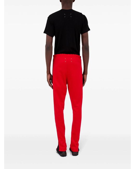 Maison Margiela Red Side-Stripe Track Pants for men