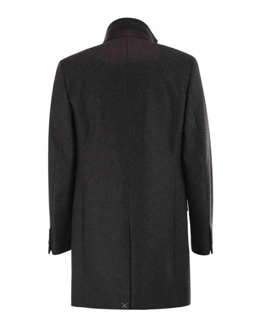 Fay Black Double -Breasted Coat for men