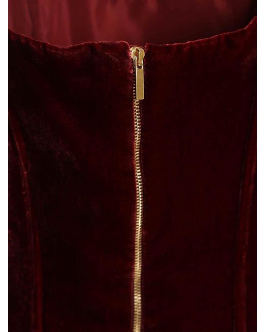 Raquel Diniz Red Elena Corset Top Rayon Tops