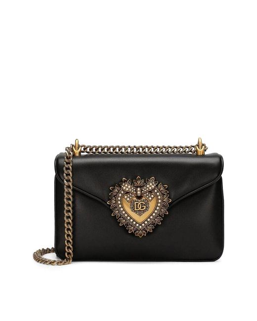Dolce & Gabbana Black Logo-buckle Chain Bag