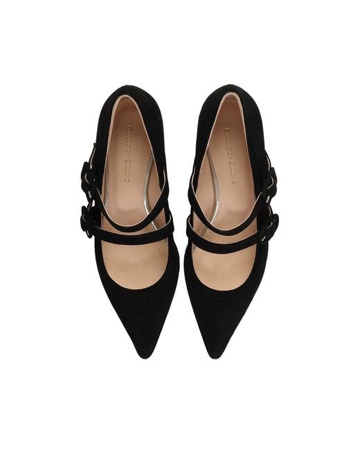 Giuliano Galiano Black Geluci Suede Pumps