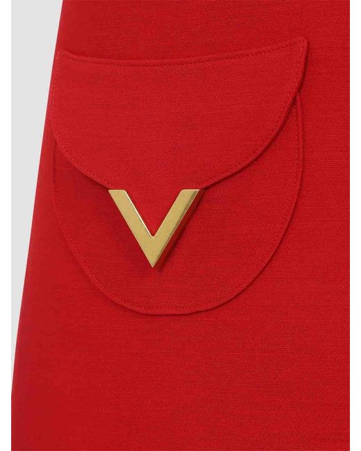 Valentino Red Wool Mini Dress