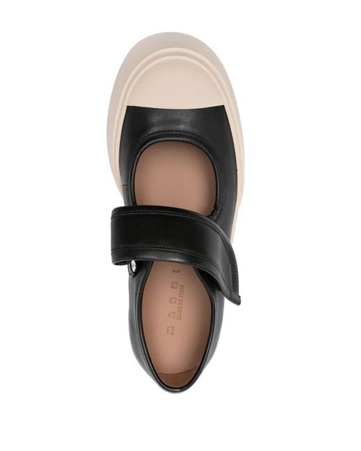Marni Black Leather Mary Jane Sneakers