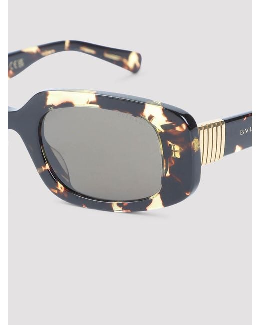 BVLGARI Metallic Tubogas Spotted Havana Sunglasses