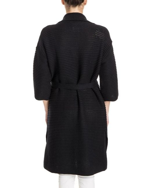 Fuzzi Black Ribbed Cardigan