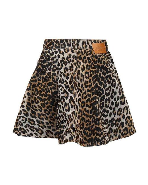 Ganni Multicolor Leopard Print Miniskirt