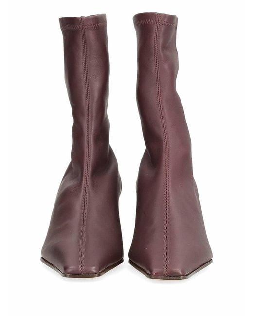 Khaite Brown Arizona Leather Ankle Boots