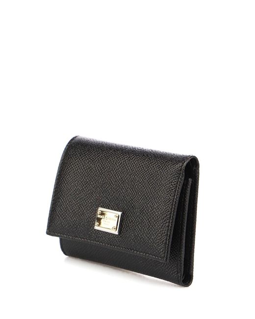 Dolce & Gabbana Black Dauphine Leather Wallet