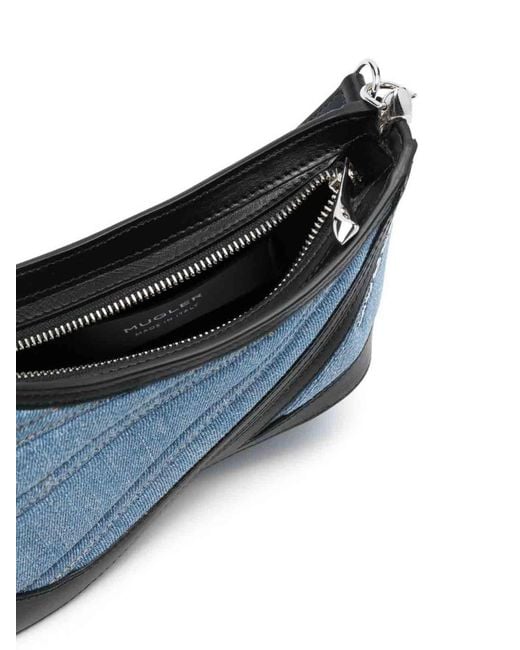 Mugler Blue Spiral Curve 01 Shoulder Bag