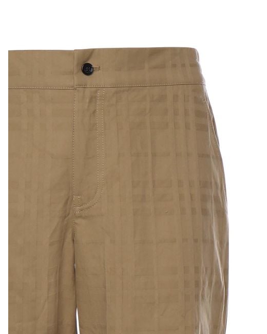 Burberry Natural Check Cotton Trousers for men