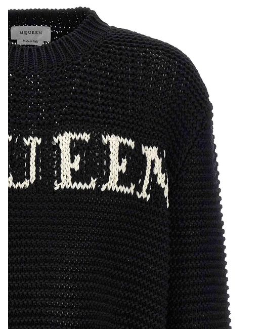 McQueen Black Logo Sweater for men