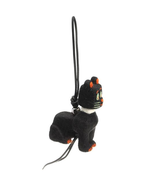 Loewe White Felt Cat Charm By Louis Wain