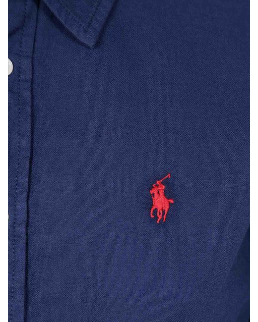 Polo Ralph Lauren Blue N Cory Long Sleeve Day Dress
