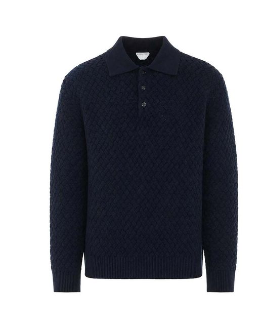 Bottega Veneta Blue Knitted Sweater for men