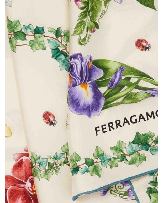 Ferragamo Green Eden Shoes Print Foulard