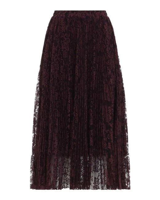 Ermanno Scervino Purple Lace Midi Skirt