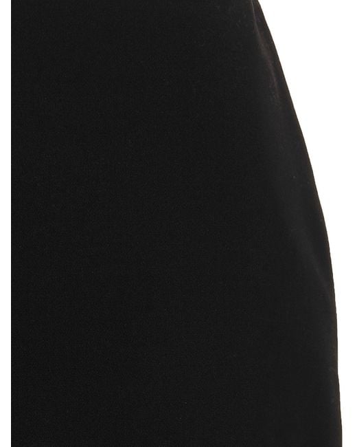 McQueen Black Wool Midi Skirt