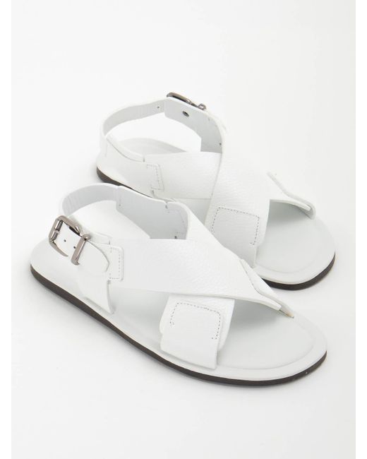 Corneliani White Sandals for men