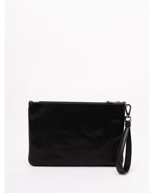 Dolce & Gabbana Black Leather Pouch for men