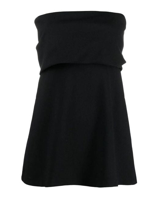 Totême Black Wool Crepe Band Tube