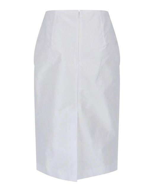 Jil Sander White Midi Skirt
