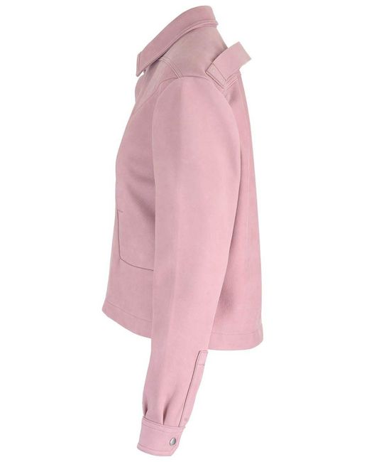 Rick Owens Pink Alice Strobe Leather Jacket