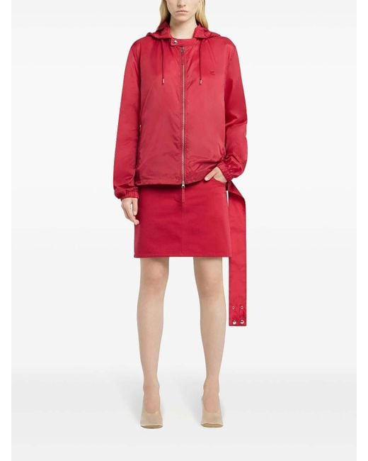 Courreges Red Hooded Windbreaker for men