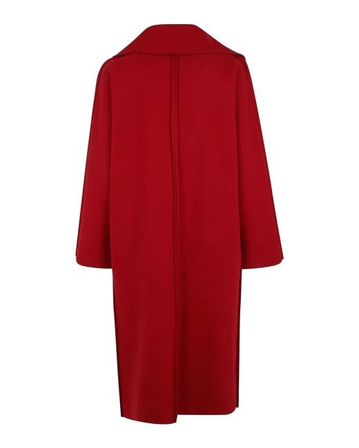 Maria Calderara Red Doublebreasted Coatfelt Coat