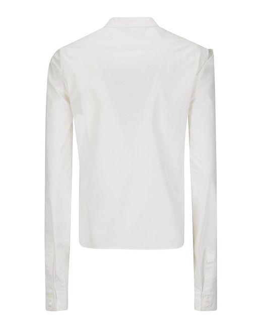 MM6 by Maison Martin Margiela White Long Sleeved Shirt