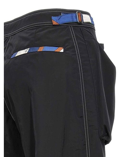 Emilio Pucci Blue Logo Straight Trousers
