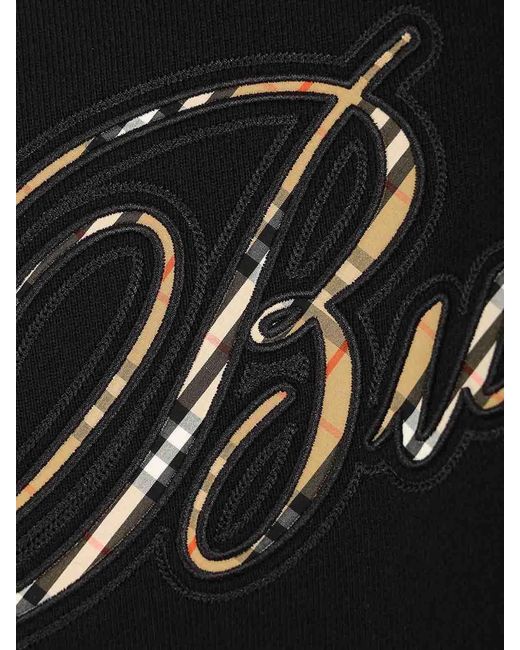 Burberry Black Cotton Sweatshirt for men