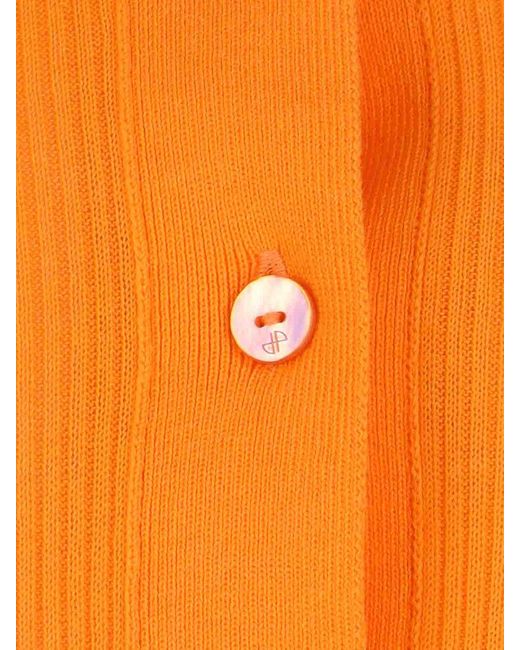 Patou Orange Midi Knit Dress