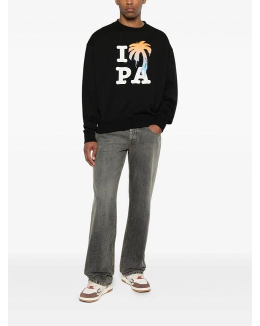 Palm Angels Black Sweatshirt for men