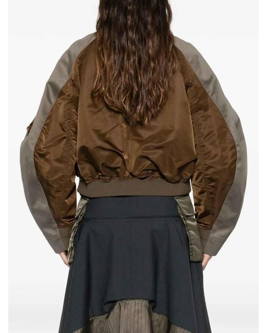 Sacai Brown Zip Bomber Jacket