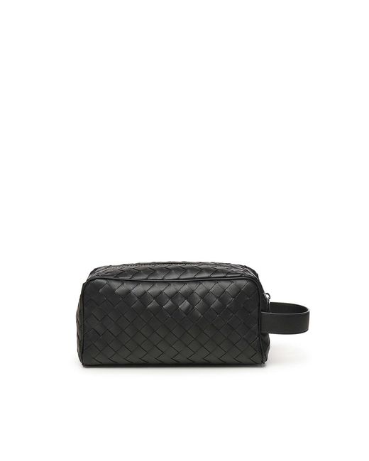 Bottega Veneta Black Intertwined Travel Clutch Bag for men